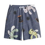 Cartoon Voodoo Doll Print Cotton Shorts