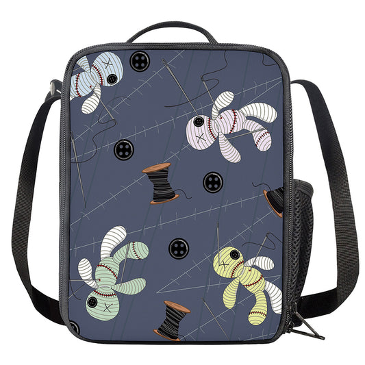 Cartoon Voodoo Doll Print Crossbody Lunch Bag