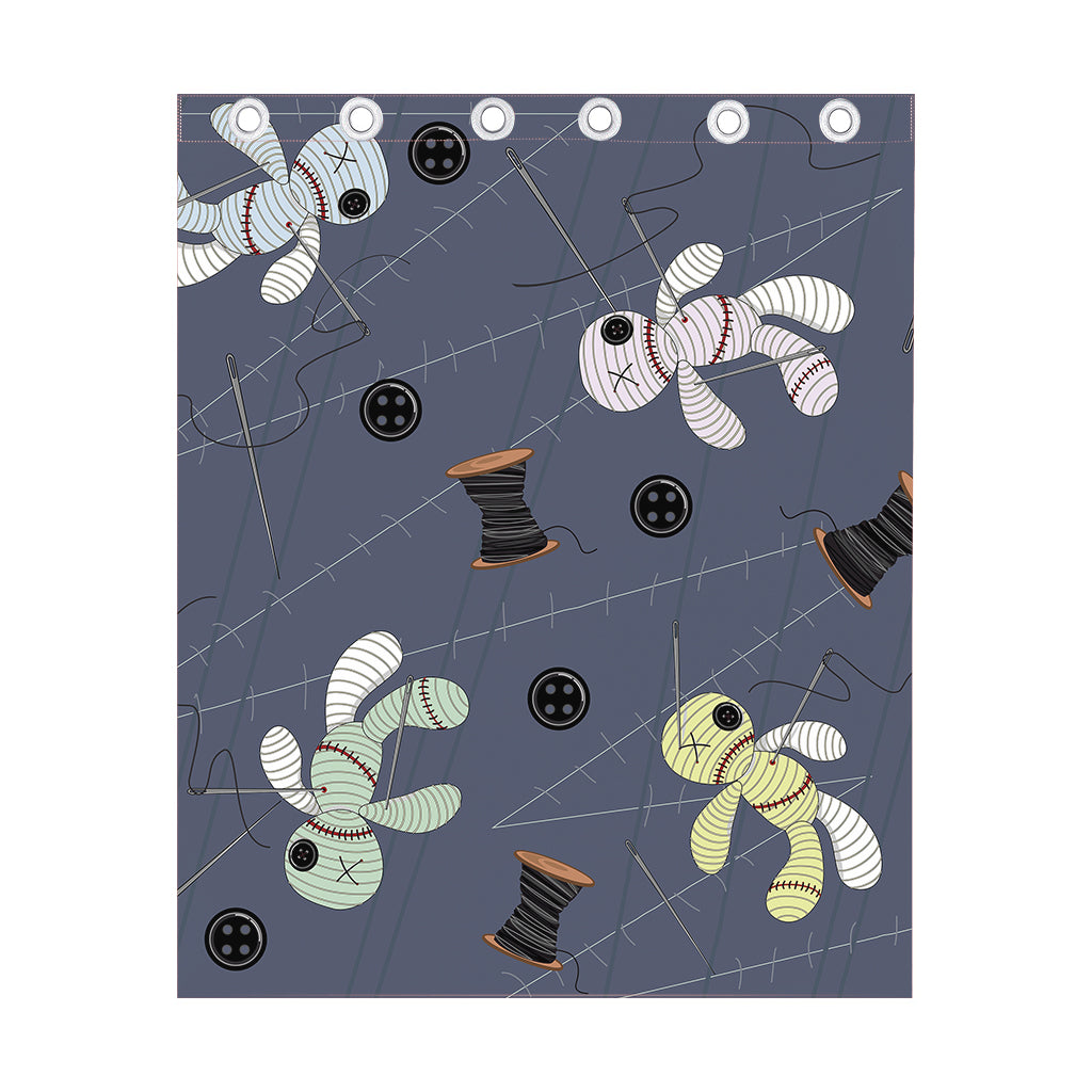 Cartoon Voodoo Doll Print Curtain