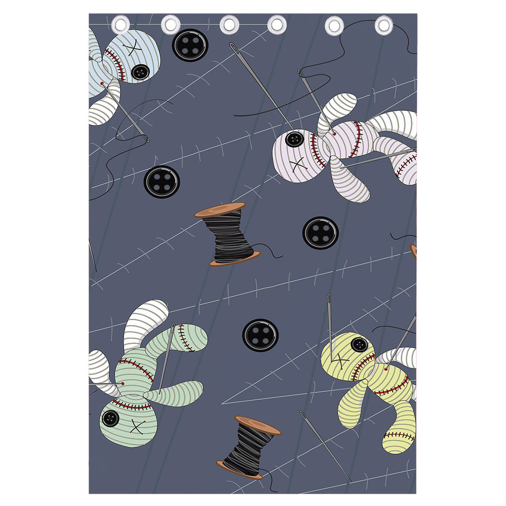 Cartoon Voodoo Doll Print Curtain