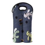 Cartoon Voodoo Doll Print Double Neoprene Wine Tote