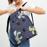 Cartoon Voodoo Doll Print Drawstring Backpack