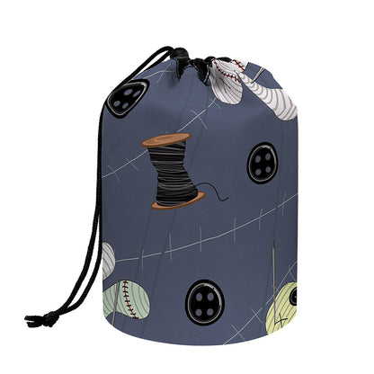 Cartoon Voodoo Doll Print Drawstring Makeup Bag