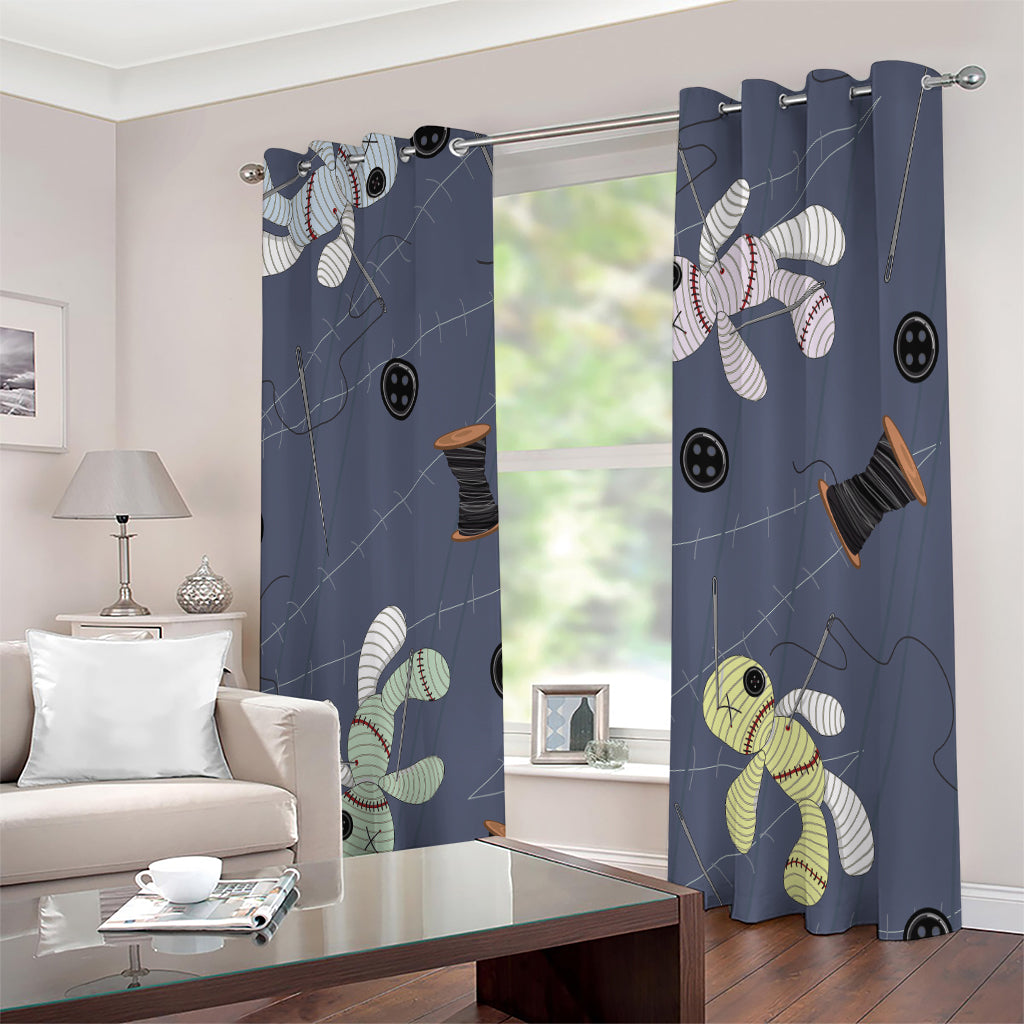 Cartoon Voodoo Doll Print Extra Wide Grommet Curtains