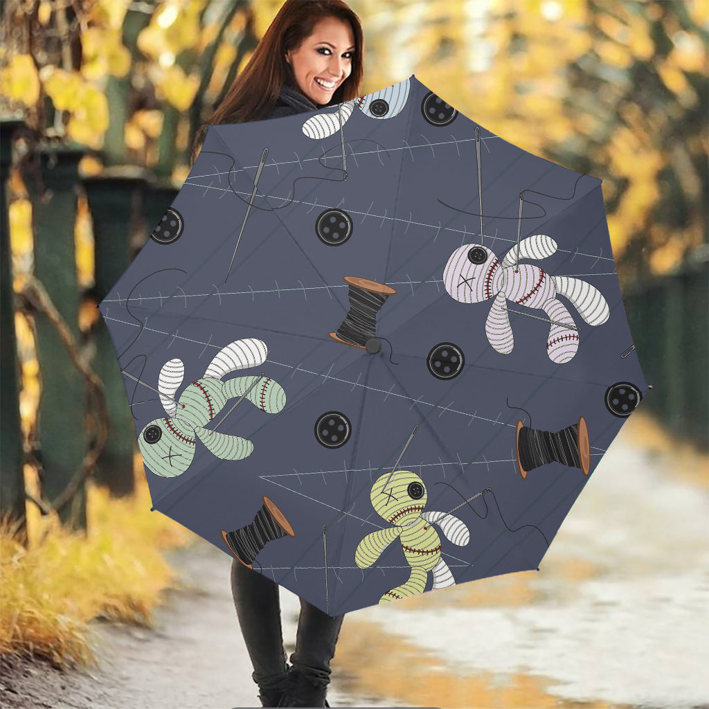 Cartoon Voodoo Doll Print Foldable Umbrella