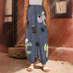 Cartoon Voodoo Doll Print Harem Pants