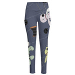 Cartoon Voodoo Doll Print High-Waisted Pocket Leggings