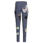 Cartoon Voodoo Doll Print High-Waisted Pocket Leggings