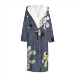 Cartoon Voodoo Doll Print Hooded Bathrobe