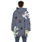 Cartoon Voodoo Doll Print Hoodie Blanket