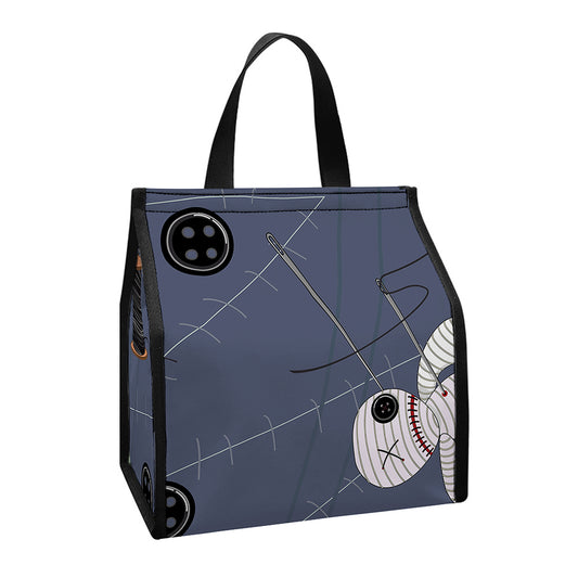 Cartoon Voodoo Doll Print Insulated Lunch Tote
