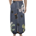 Cartoon Voodoo Doll Print Lantern Pants