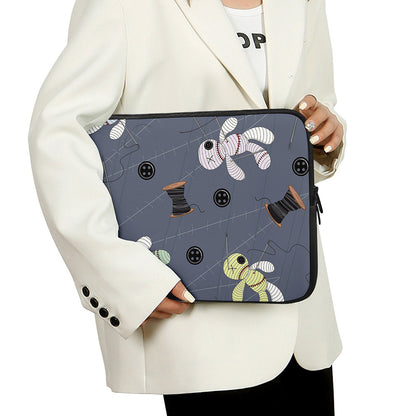 Cartoon Voodoo Doll Print Laptop Sleeve