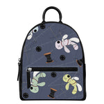 Cartoon Voodoo Doll Print Leather Backpack