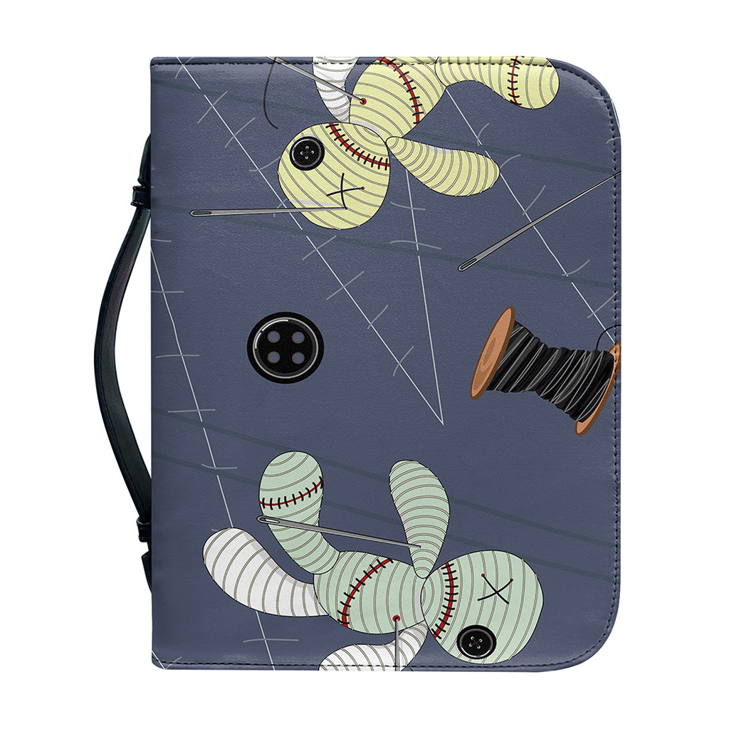 Cartoon Voodoo Doll Print Leather Bible Cover