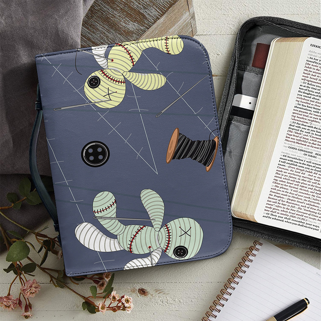 Cartoon Voodoo Doll Print Leather Bible Cover
