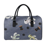 Cartoon Voodoo Doll Print Leather Duffle Bag