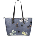 Cartoon Voodoo Doll Print Leather Tote Bag With Zipper