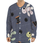 Cartoon Voodoo Doll Print Long Sleeve Baseball Jersey