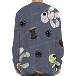 Cartoon Voodoo Doll Print Long Sleeve Baseball Jersey