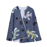 Cartoon Voodoo Doll Print Long Sleeve Short Coat