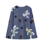 Cartoon Voodoo Doll Print Long Sleeve Short Coat