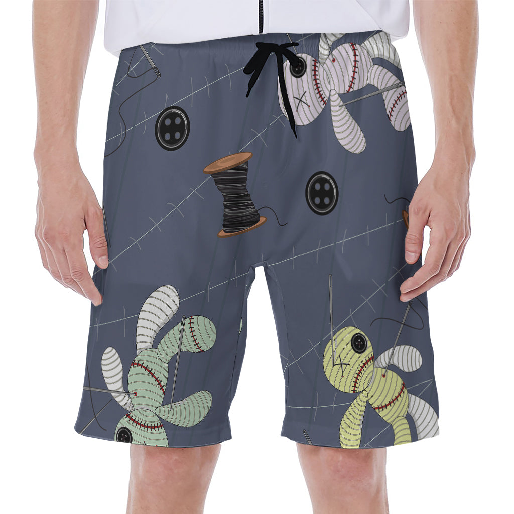 Cartoon Voodoo Doll Print Men's Beach Shorts