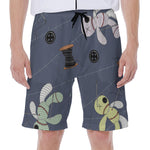 Cartoon Voodoo Doll Print Men's Beach Shorts