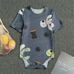 Cartoon Voodoo Doll Print Men's Bodysuit