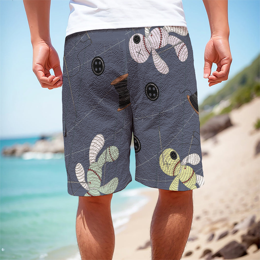 Cartoon Voodoo Doll Print Men's Cargo Shorts
