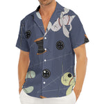 Cartoon Voodoo Doll Print Men's Deep V-Neck Shirt