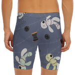 Cartoon Voodoo Doll Print Men's Long Boxer Briefs