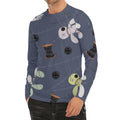 Cartoon Voodoo Doll Print Men's Long Sleeve Rash Guard
