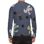 Cartoon Voodoo Doll Print Men's Long Sleeve Rash Guard