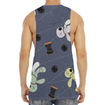 Cartoon Voodoo Doll Print Men's Muscle Tank Top