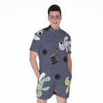Cartoon Voodoo Doll Print Men's Rompers