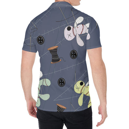 Cartoon Voodoo Doll Print Men's Shirt