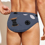 Cartoon Voodoo Doll Print Men's Swim Briefs