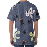 Cartoon Voodoo Doll Print Men's Velvet T-Shirt