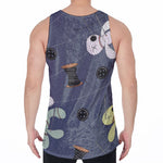 Cartoon Voodoo Doll Print Men's Velvet Tank Top