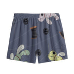 Cartoon Voodoo Doll Print Mesh Shorts