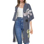 Cartoon Voodoo Doll Print Open Front Beach Cover Up