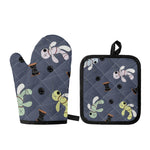 Cartoon Voodoo Doll Print Oven Mitt And Pot Holder Set