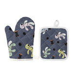 Cartoon Voodoo Doll Print Oven Mitt And Pot Holder Set