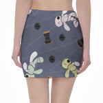 Cartoon Voodoo Doll Print Pencil Mini Skirt