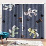 Cartoon Voodoo Doll Print Pencil Pleat Curtains