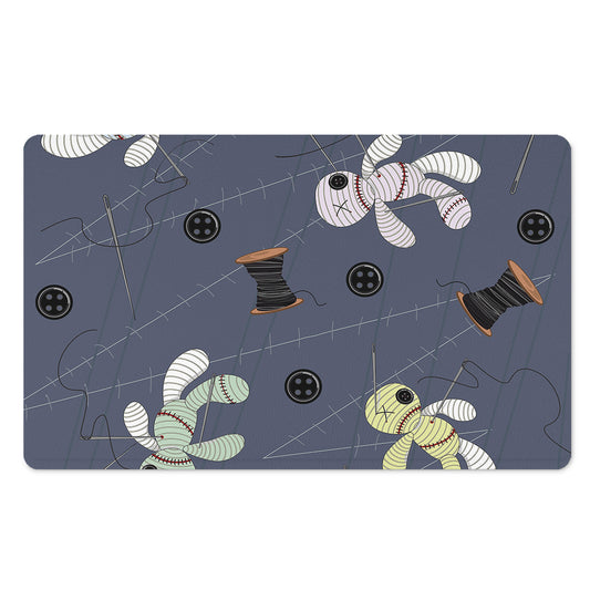 Cartoon Voodoo Doll Print Polyester Doormat