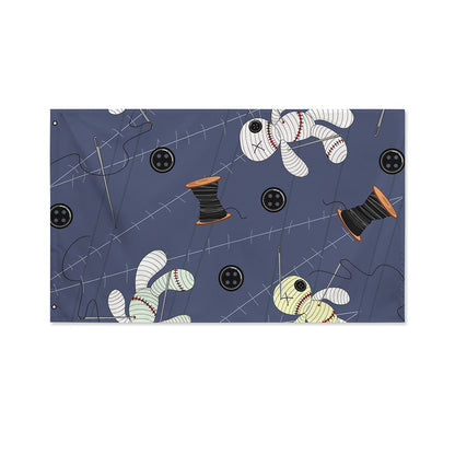 Cartoon Voodoo Doll Print Polyester Flag