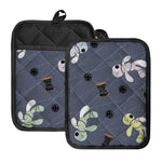 Cartoon Voodoo Doll Print Pot Holders With Pocket