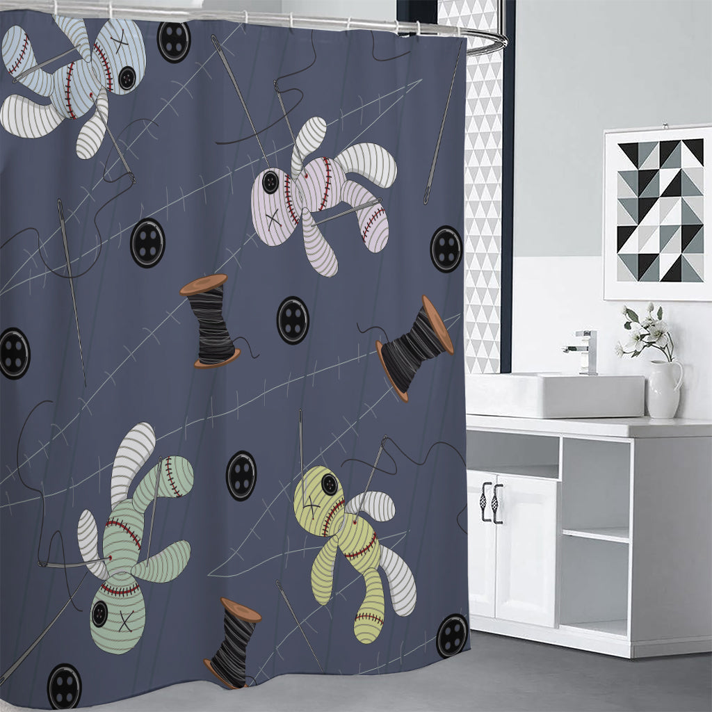 Cartoon Voodoo Doll Print Premium Shower Curtain
